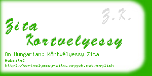 zita kortvelyessy business card